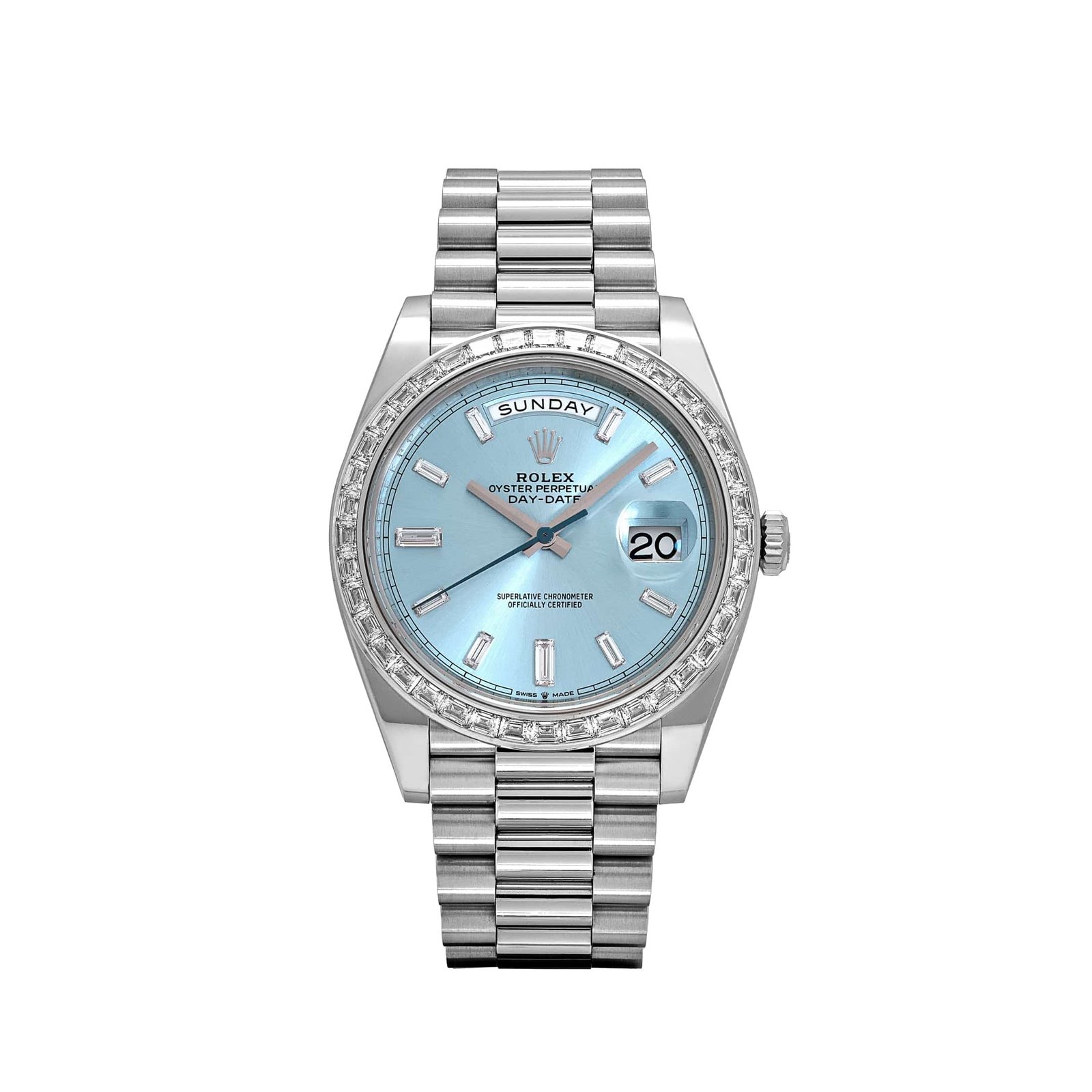 R01ex Day-Date 40 228396TBR Platinum D1am0nd Bezel Ice Blue D1am0nd Dial (2017)