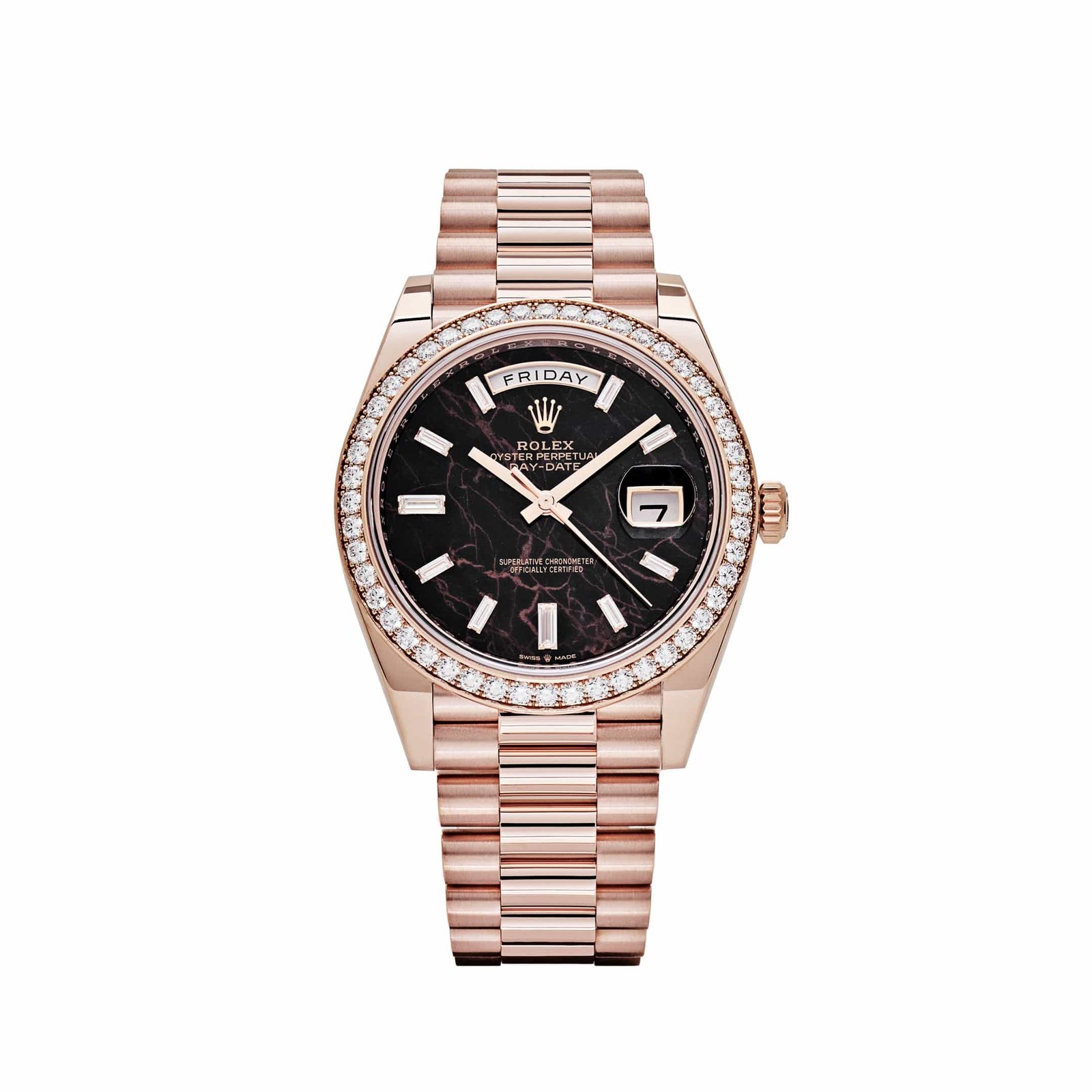 R01ex Day-Date 40 228345RBR Rose Gold Eisenkiesel D1am0nd Dial D1am0nd Bezel (2025)