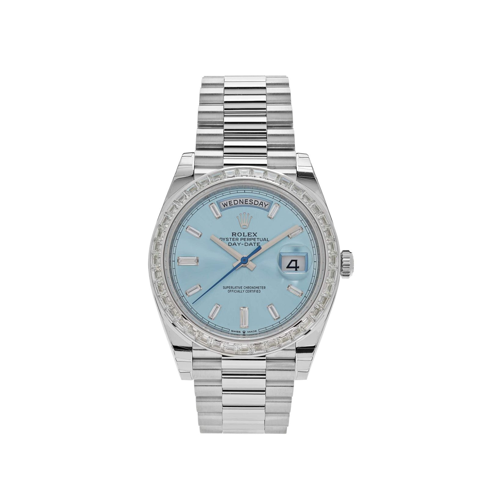 R01ex Day-Date 40 228396TBR Platinum D1am0nd Bezel Ice Blue D1am0nd Dial (2023)