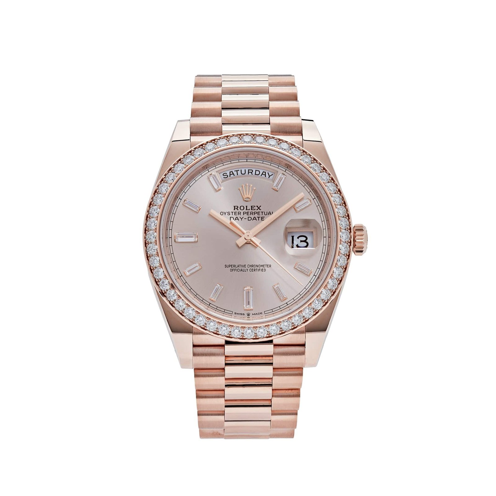 R01ex Day-Date 40 228345RBR Rose Gold D1am0nd Bezel Sundust D1am0nd Dial