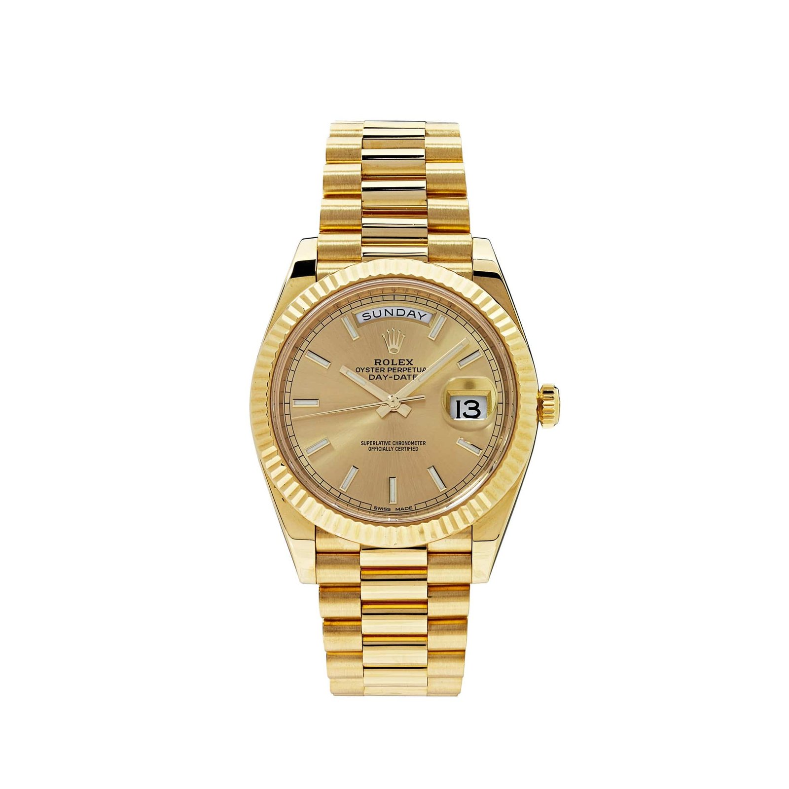 R01ex Day-Date 40 Yellow Gold Champagne Dial 228238