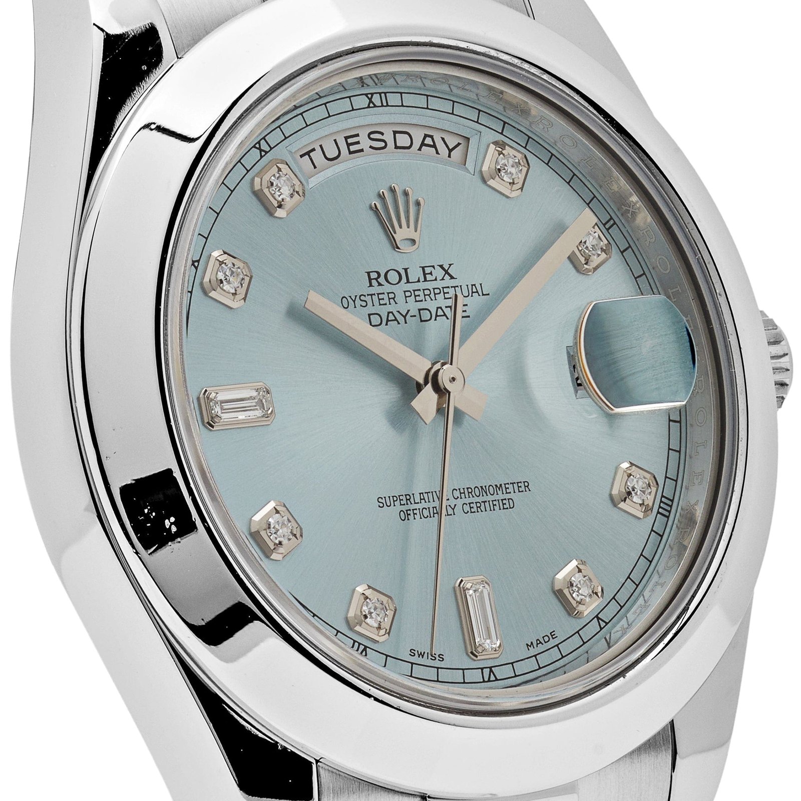 R01ex Day-Date II 218206 Platinum Blue D1am0nd Dial (2011)