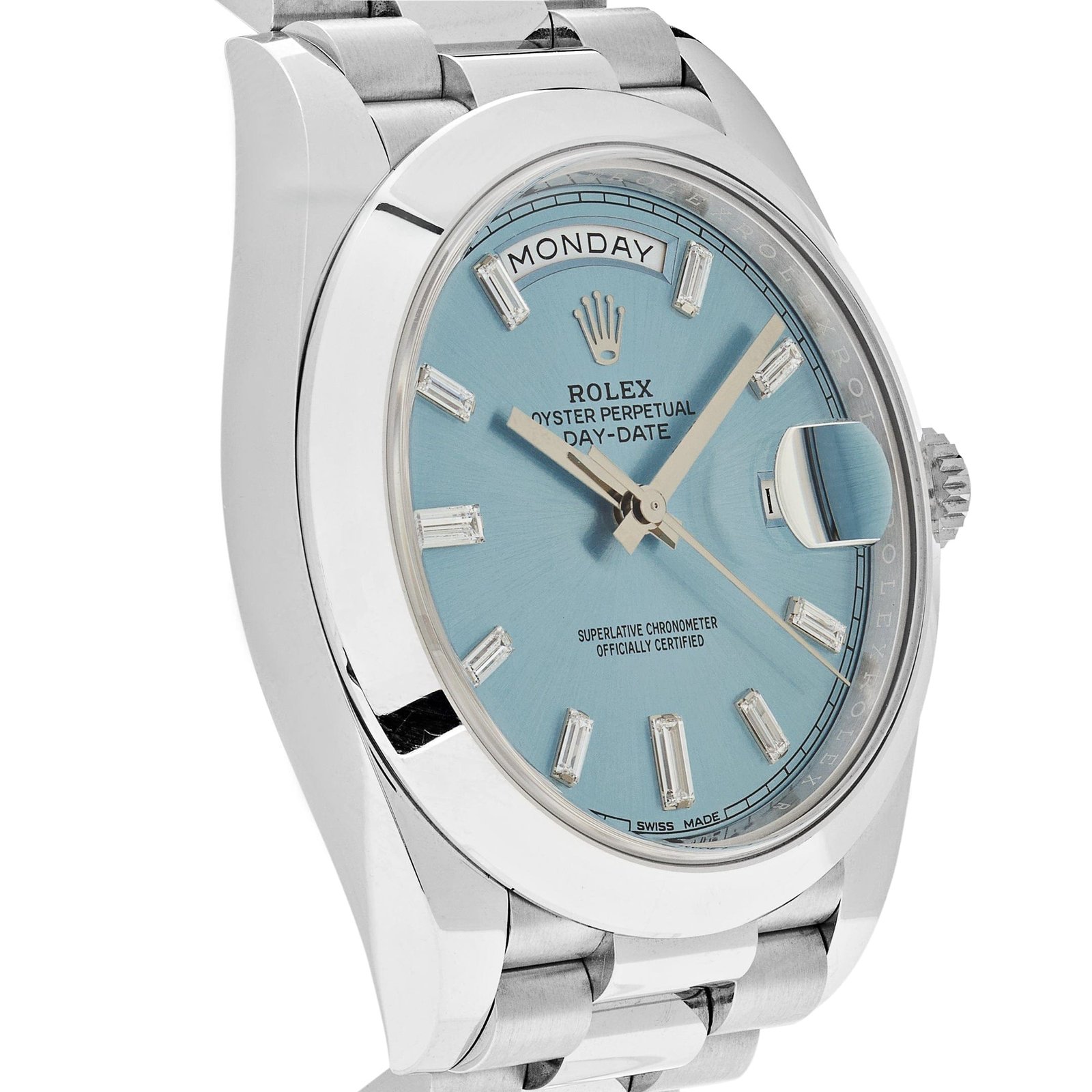 R01ex Day-Date 40 228206 Platinum Ice Blue D1am0nd Dial (2018)