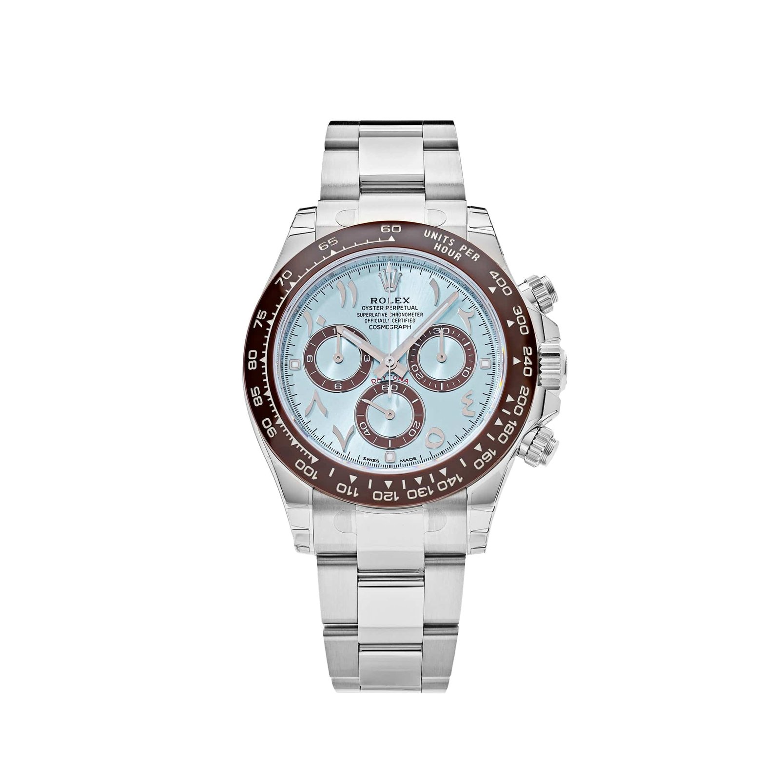 R01ex Daytona 116506 Platinum Ice Blue Arabic Dial