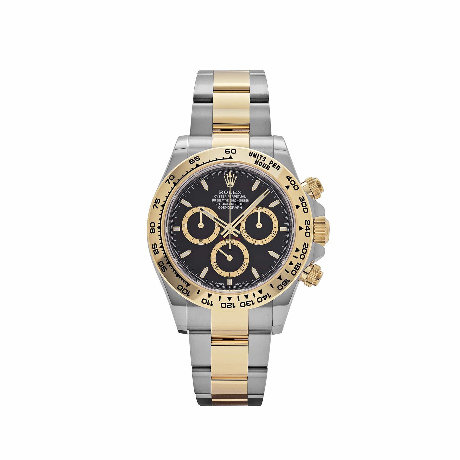 R01ex Daytona 126503 Stainless Steel Yellow Gold Black Dial (2024)