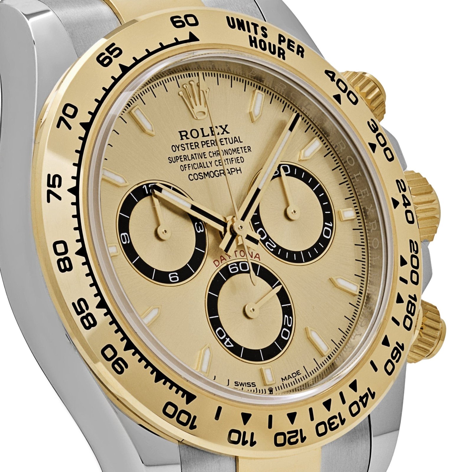 R01ex Daytona 126503 Yellow Gold Stainless Steel Champagne Dial