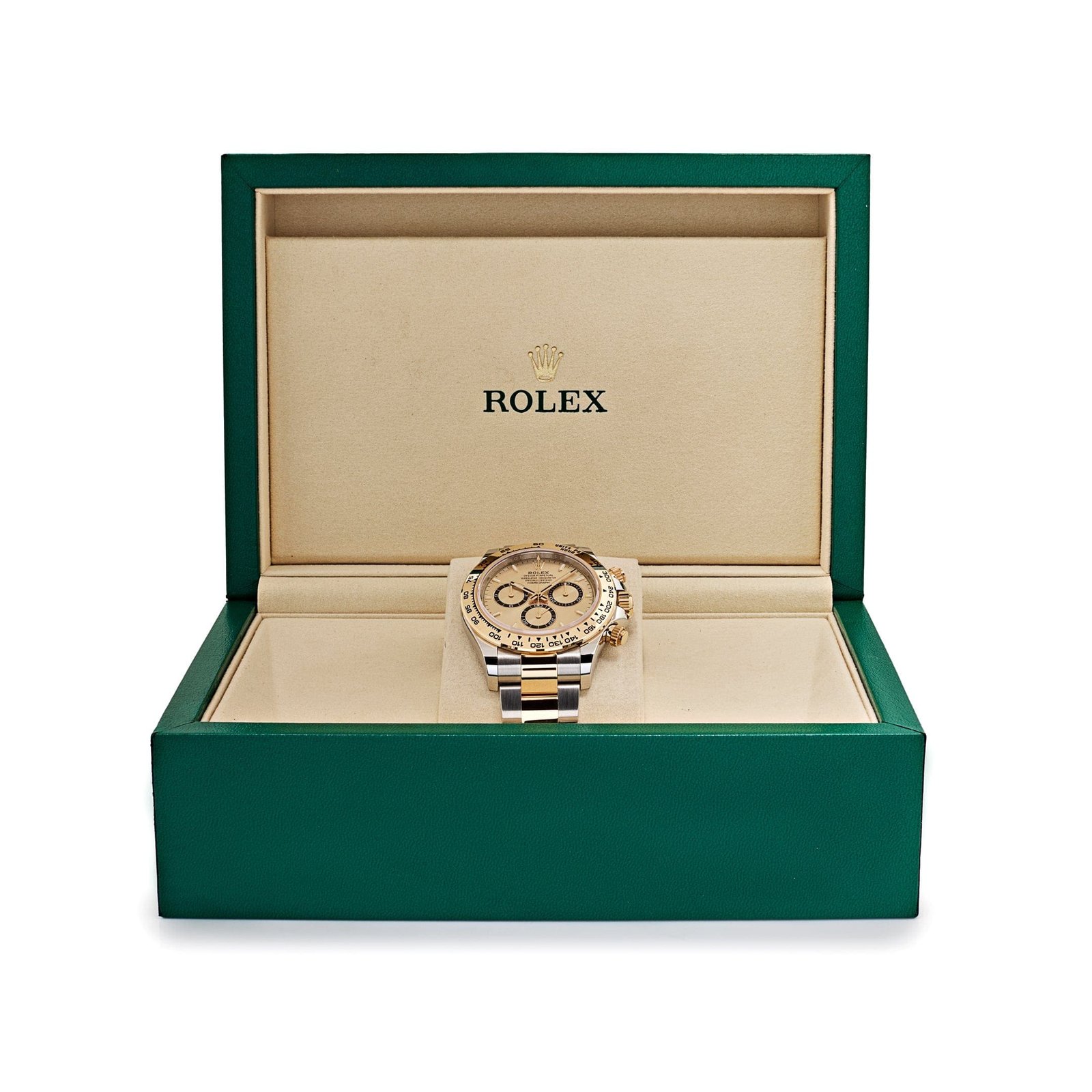 R01ex Daytona 126503 Yellow Gold Stainless Steel Champagne Dial