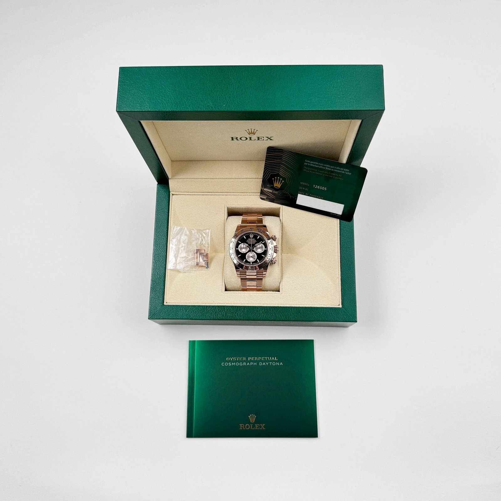 R01ex Daytona 126505 Rose Gold Bright Black Dial (2024)