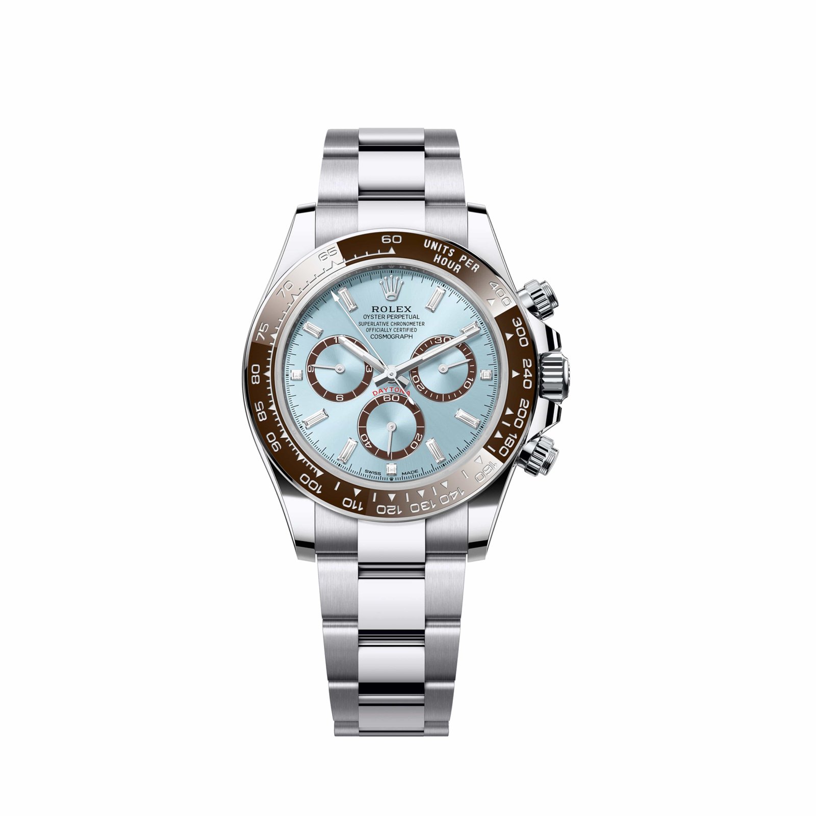 R01ex Daytona 126506 Platinum Ice Blue Baguette Dial (2024)