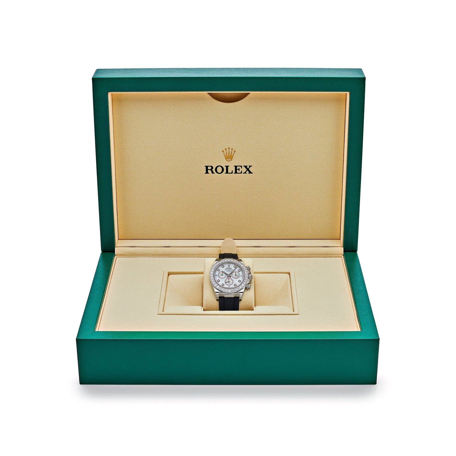 R01ex Daytona 126589RBR White Gold D1am0nd Mother of Pearl Dial D1am0nd Bezel