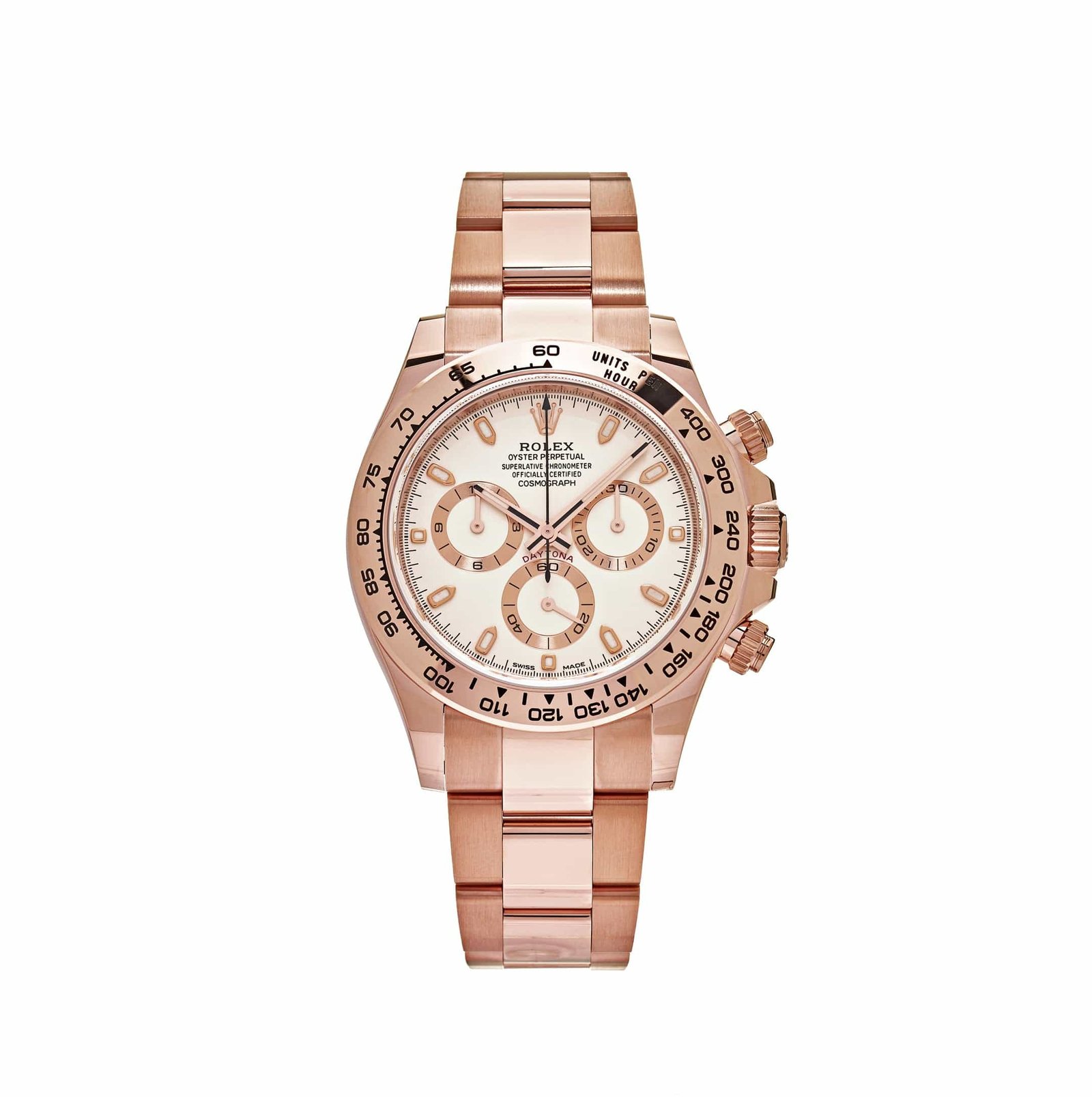 R01ex Daytona 116505 Rose Gold Ivory White Dial