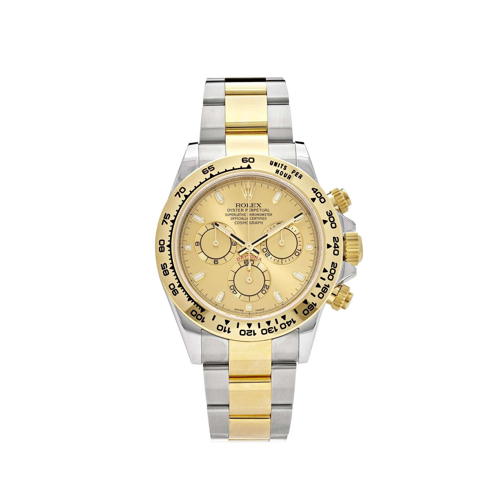 R01ex Daytona 116503 Two-Tone Yellow Gold Stainless Steel Champagne Dial
