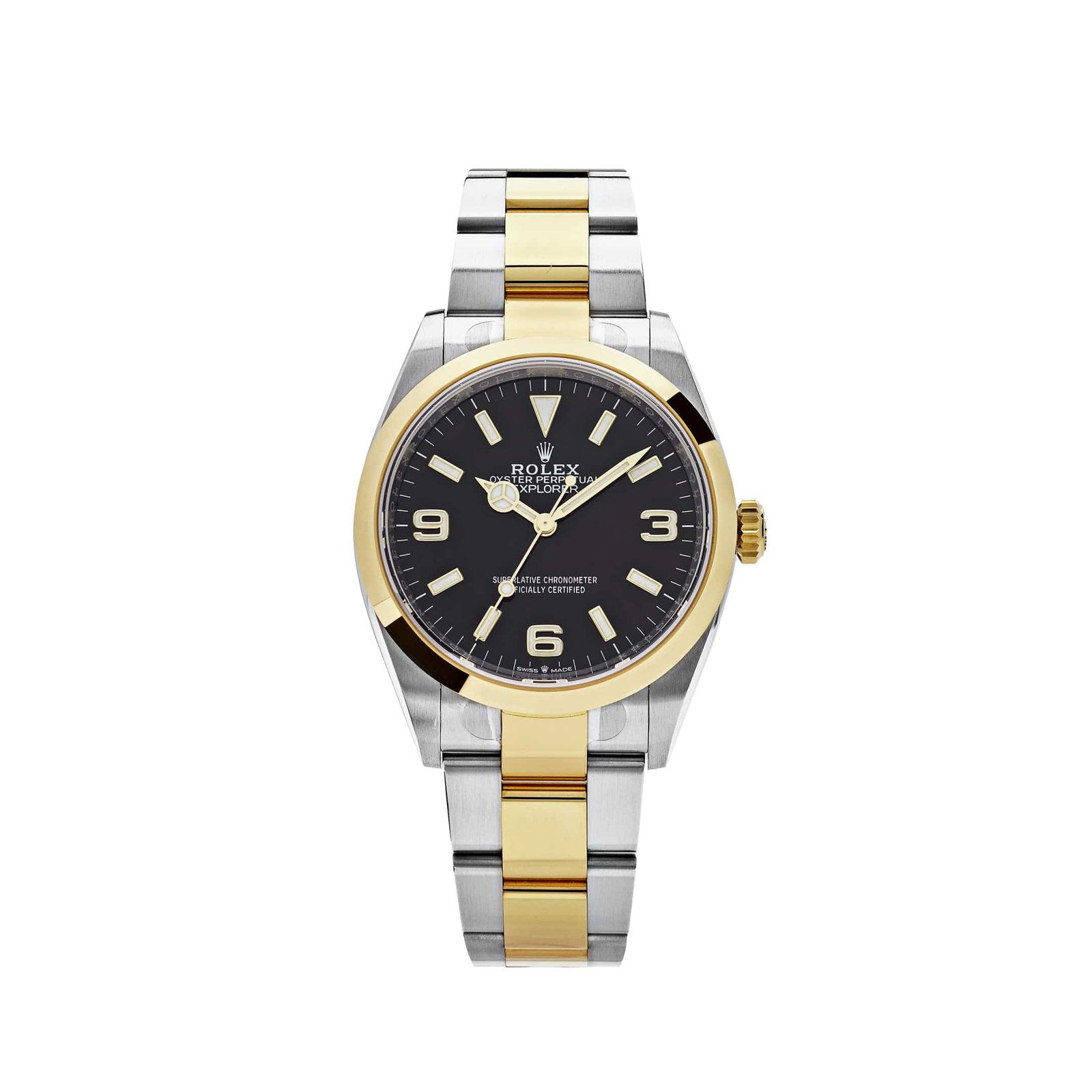 R01ex Explorer 124273 Yellow Gold Stainless Steel Black Dial