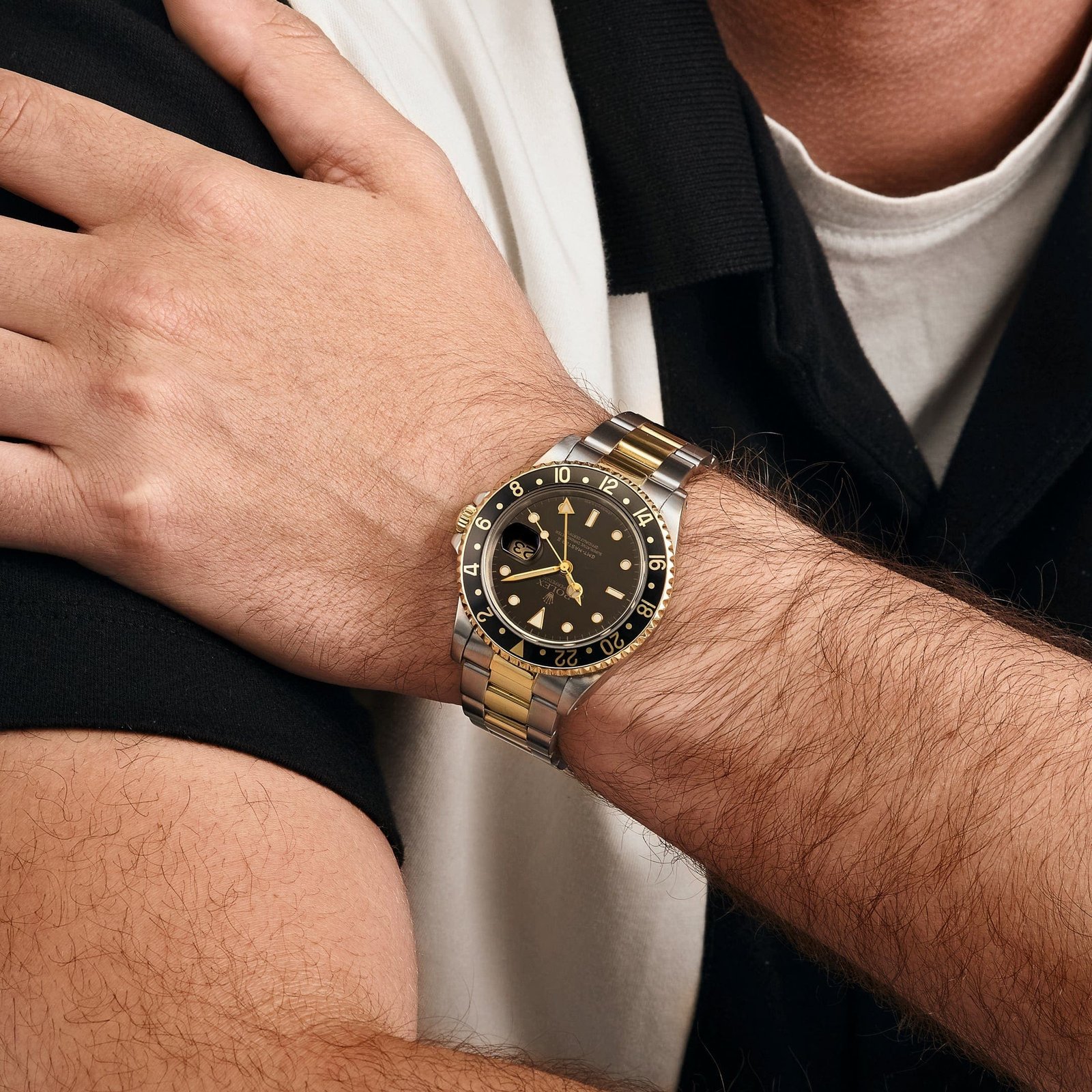 R01ex GMT-Master II 16713 Stainless Steel Yellow Gold Black Dial (1997)