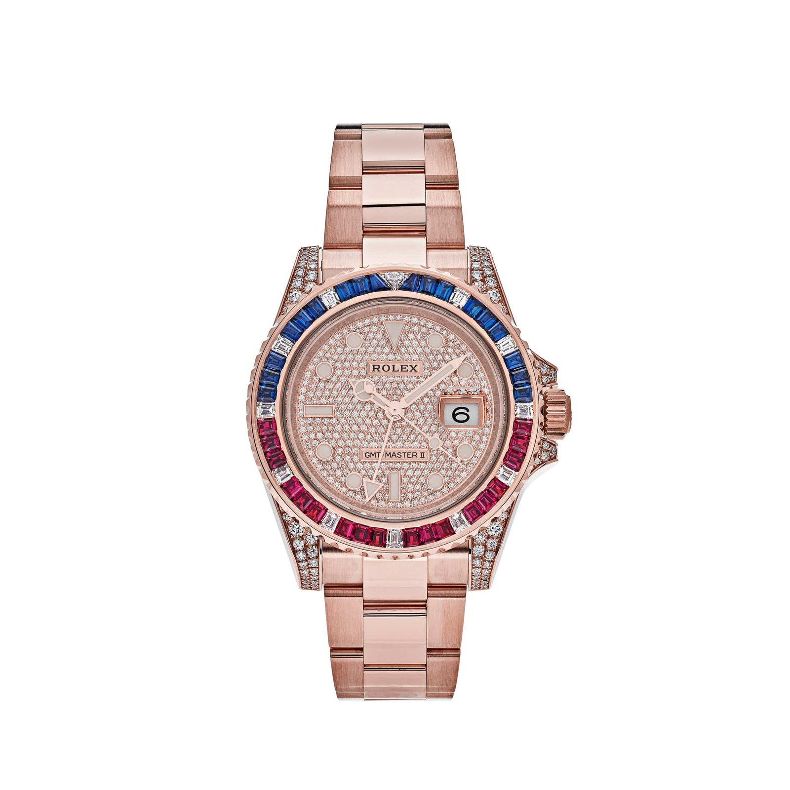 R01ex GMT-Master II 126755SARU Rose Gold Sapphire and Ruby