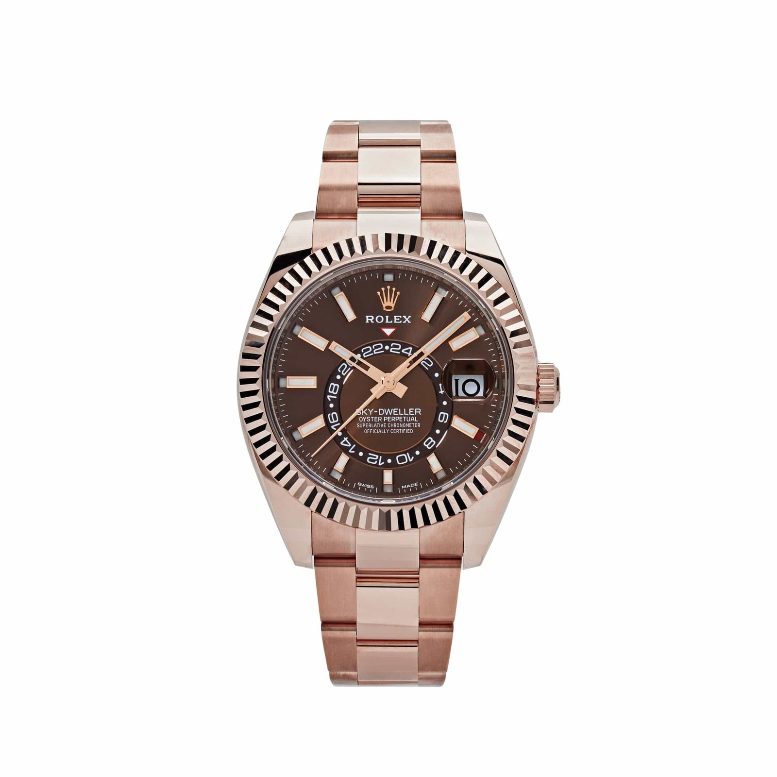 R01ex Sky-Dweller 326935 Rose Gold Chocolate Dial Oyster