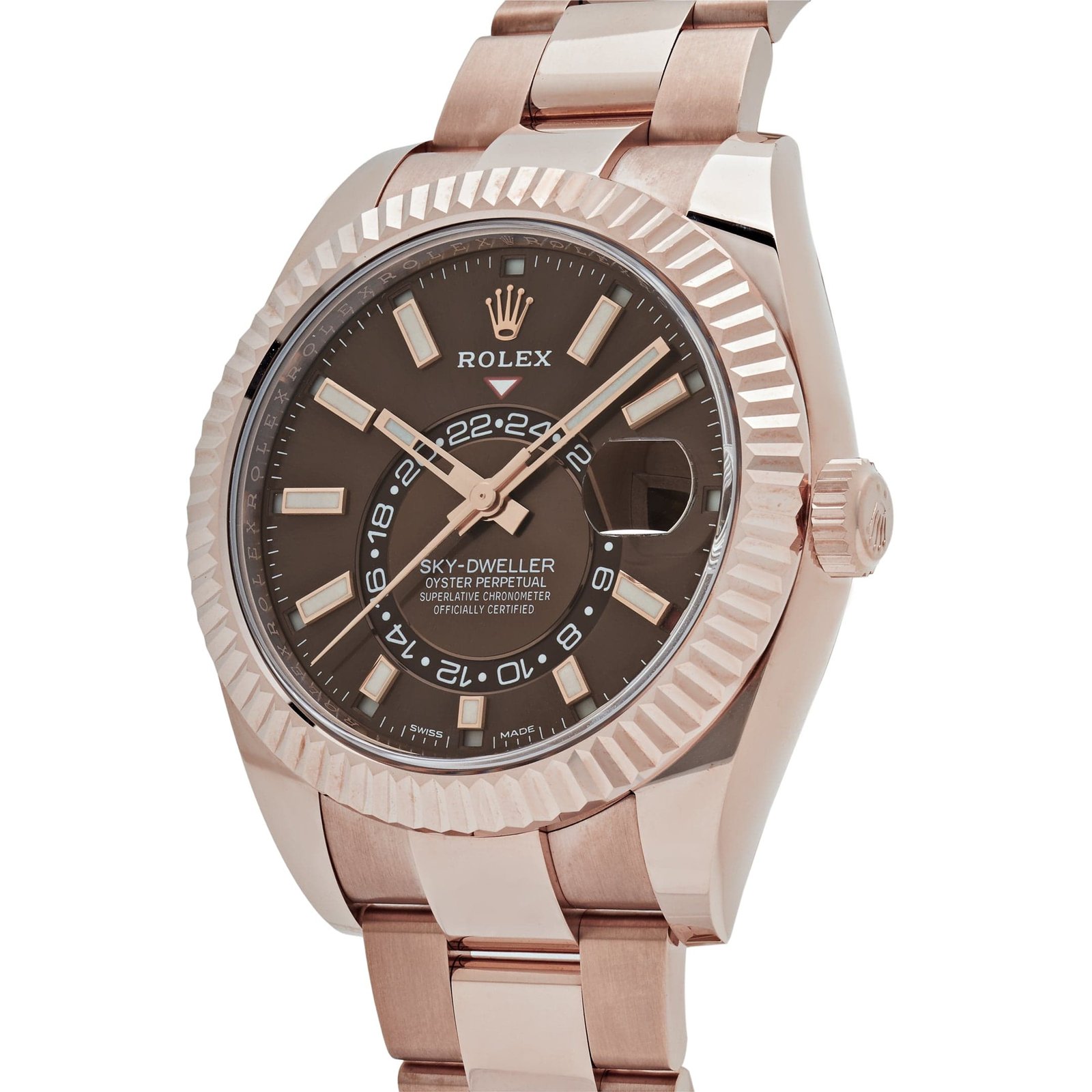 R01ex Sky-Dweller 326935 Rose Gold Chocolate Dial Oyster