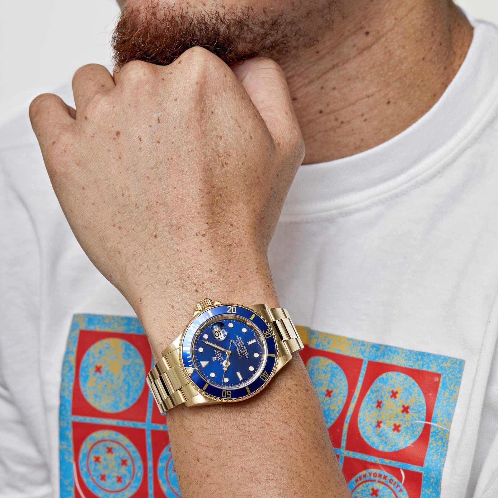 R01ex Submariner Date 16618LB Yellow Gold Blue Dial