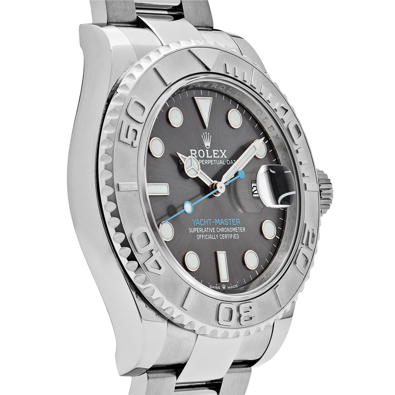 R01ex Yacht-Master 40 126622 Stainless Steel Rhodium Dial