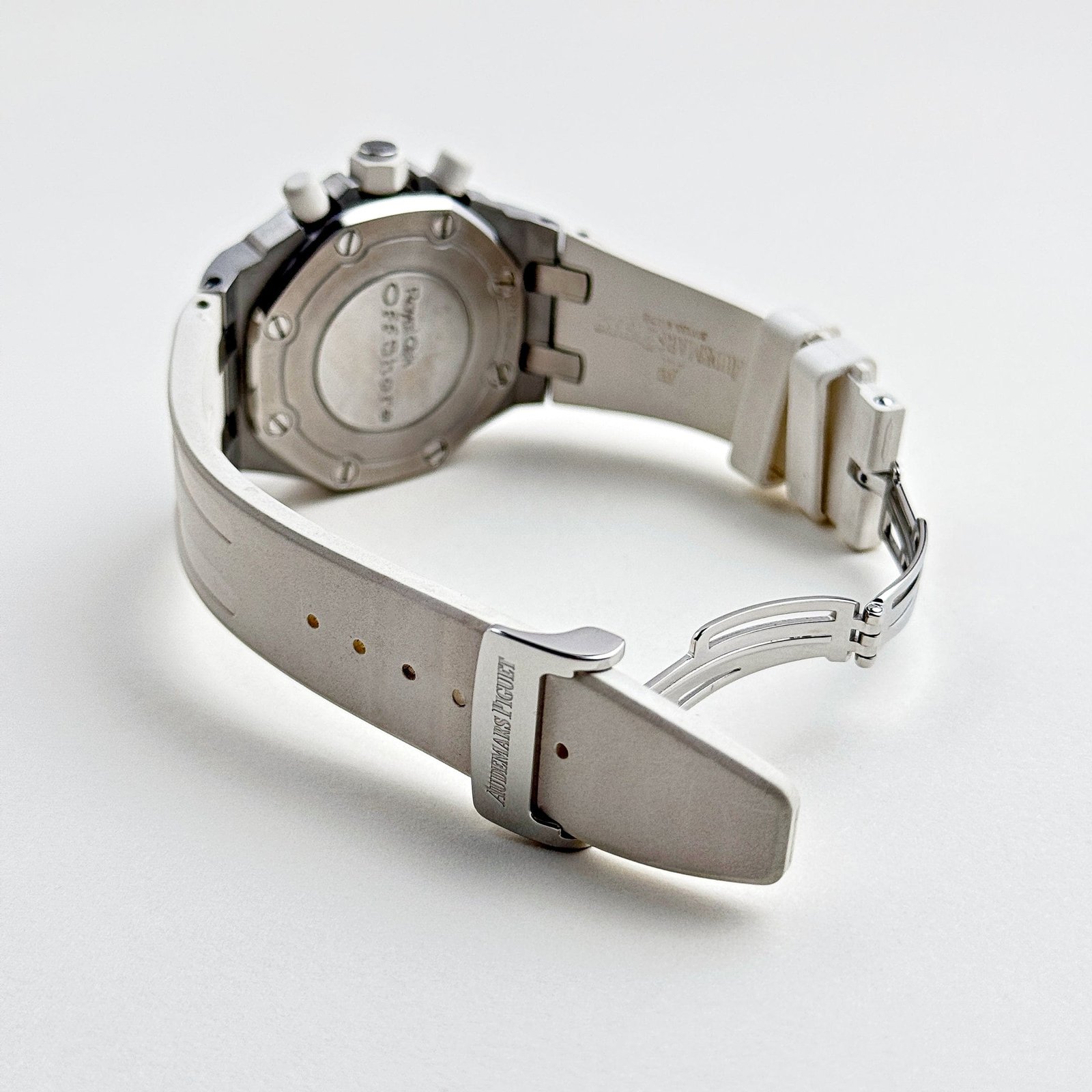 Audemars P1g*et Royal Oak Offshore 26048SK.ZZ.D010CA.01 Stainless Steel White Dial D1am0nd Bezel