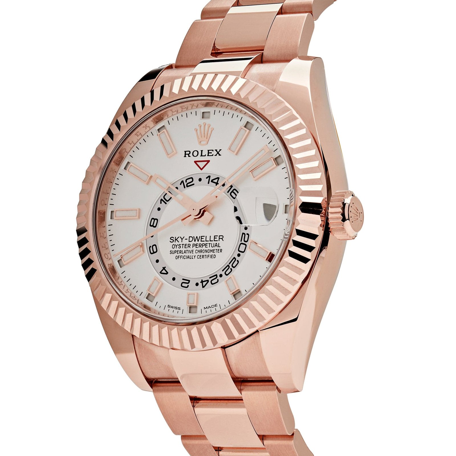 R01ex Sky-Dweller 326935 Rose Gold White Dial