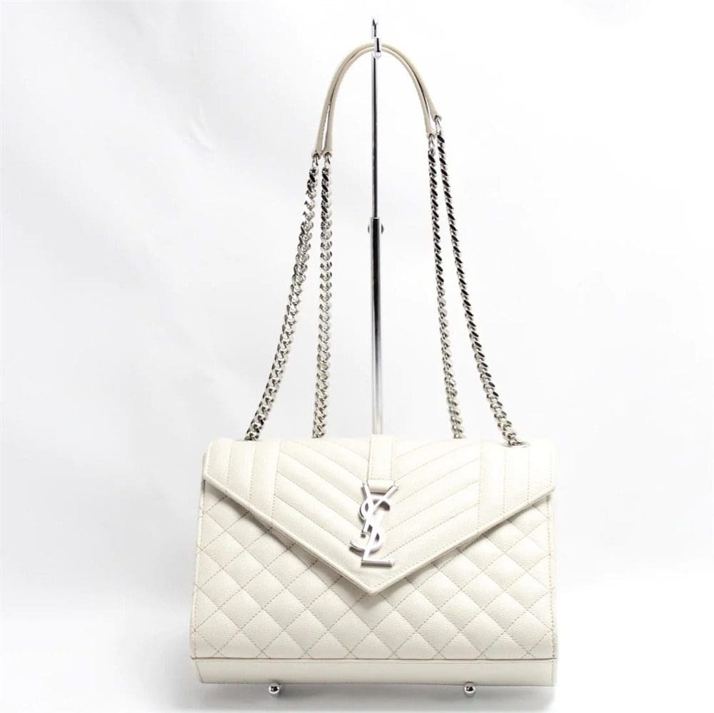 Sa1nt Lau*nt Envelope Crossbody Eggshell White